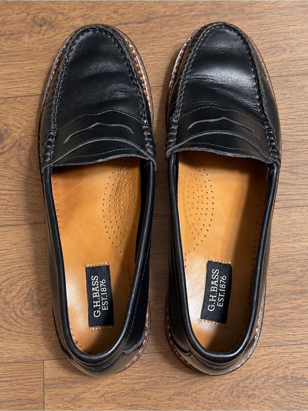 G.H. Bass Whitney Weejuns Black Leather Penny Loafers Women’s 10M - Picture 3 of 8